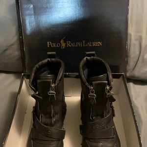 Ralph Lauren polo, black boots